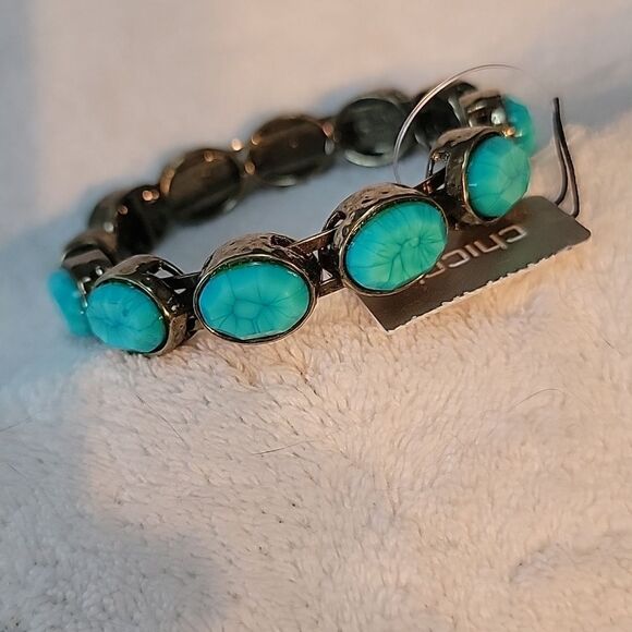 NWT Chicos faux turquoise bracelet - Picture 1 of 6